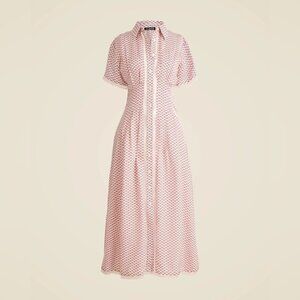 Red and black floral print viscose jcrew dress with liningSize 0